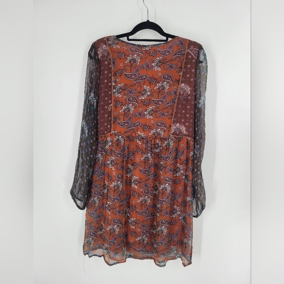 Sundance Dress Size S Oversized  Artist Devine Multiprint Tie Neck - Picture 3 of 8